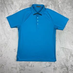 G/Fore Men’s Polo Shirt Teal Sz M Skull Detail On Back Golf Activewear Casual
